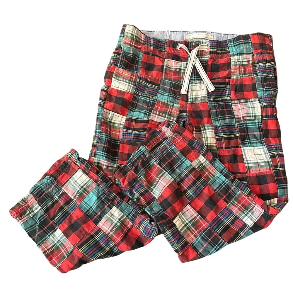 American Eagle Outfitters Vintage Patchwork Plaid Flannel Pajama Pant Medium Red